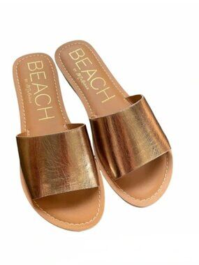 Matisse Cabana Slide Sandals Bronze Gold Size 8 EUC